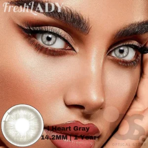 Freshlady I Heart Gray white Color Contact Lens, Disposable cosmetic eye lens