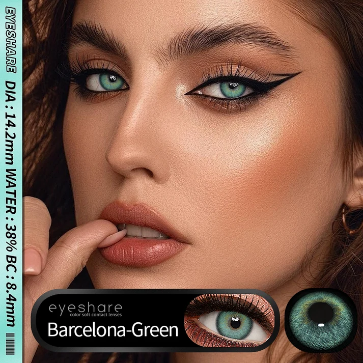 barchelona-green-contact-lens.jpg (3) Eyeshare Barcelona Green Colored Contact Lens - Image 1