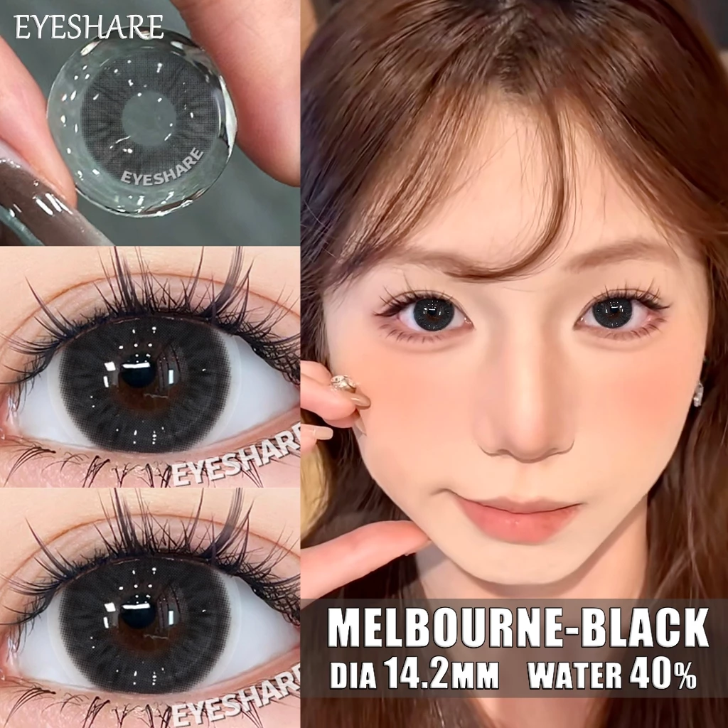 eyeshare-melbourne-black-contact-lens.jpg (1) Eyeshare Melbourne Black Color Contact Lens - Image 1