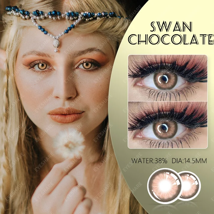 eyeshare-swan-chocolate-contact-lens (2) Eyeshare Swan Chocolate Color Contact Lenses - Image 1