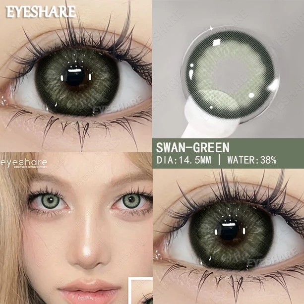 eyeshare-swan-green-contact-lens (1) Eyeshare Swan Green Color Contact Lenses - Image 1
