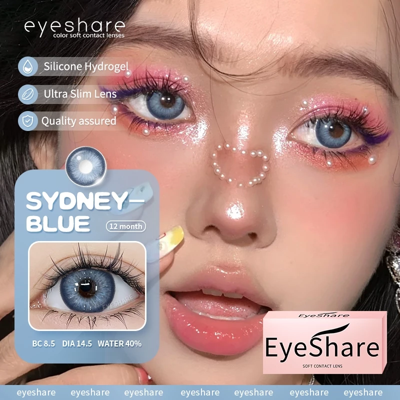 eyeshare-sydney-blue-contact-lens (2) Eyeshare Sydney Blue Color Contact Lenses - Image 1