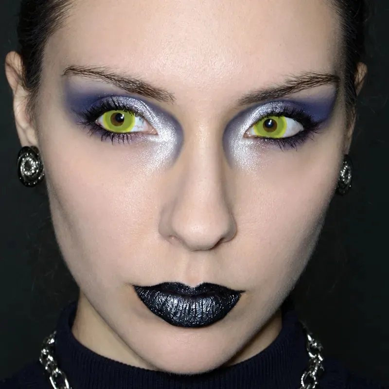 20260929-093525_1800x Halloween Circle block yellow Contact Lens - Image 1