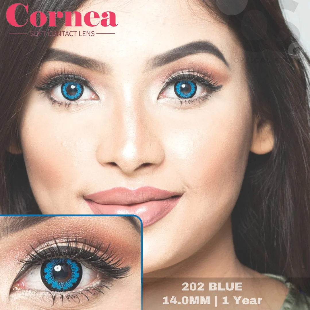 A01 - 202 BLUE Cornea 202 Blue Contact Lens - Image 1