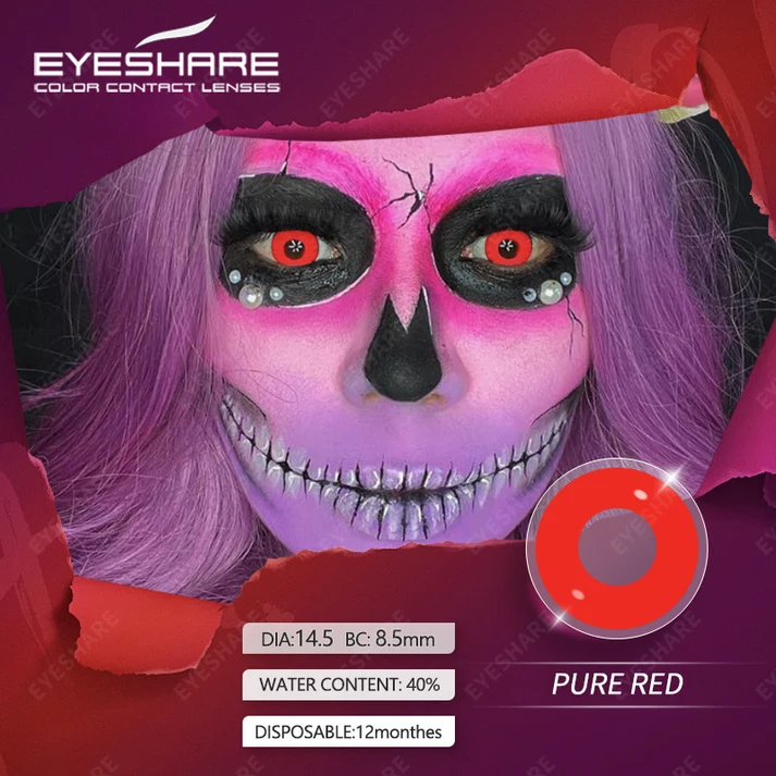 PURE-RED_87422e29-3d7e-4a64-9eef-c86de1e2890a Cosplay Pure Red Contact Lens - Image 1