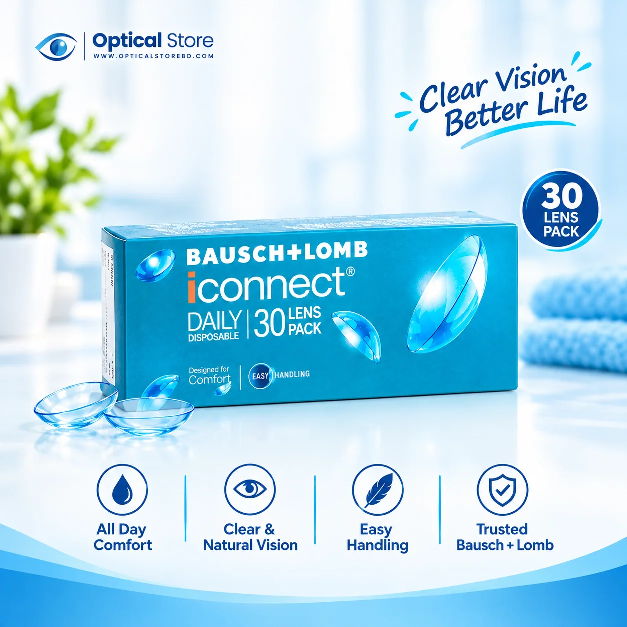bausch-and-lomb-iconnect-daily-disposable-contact-lens-price-in-Bangladesh (1) Bausch and Lomb iConnect Daily Disposable Contact Lens - Image 1