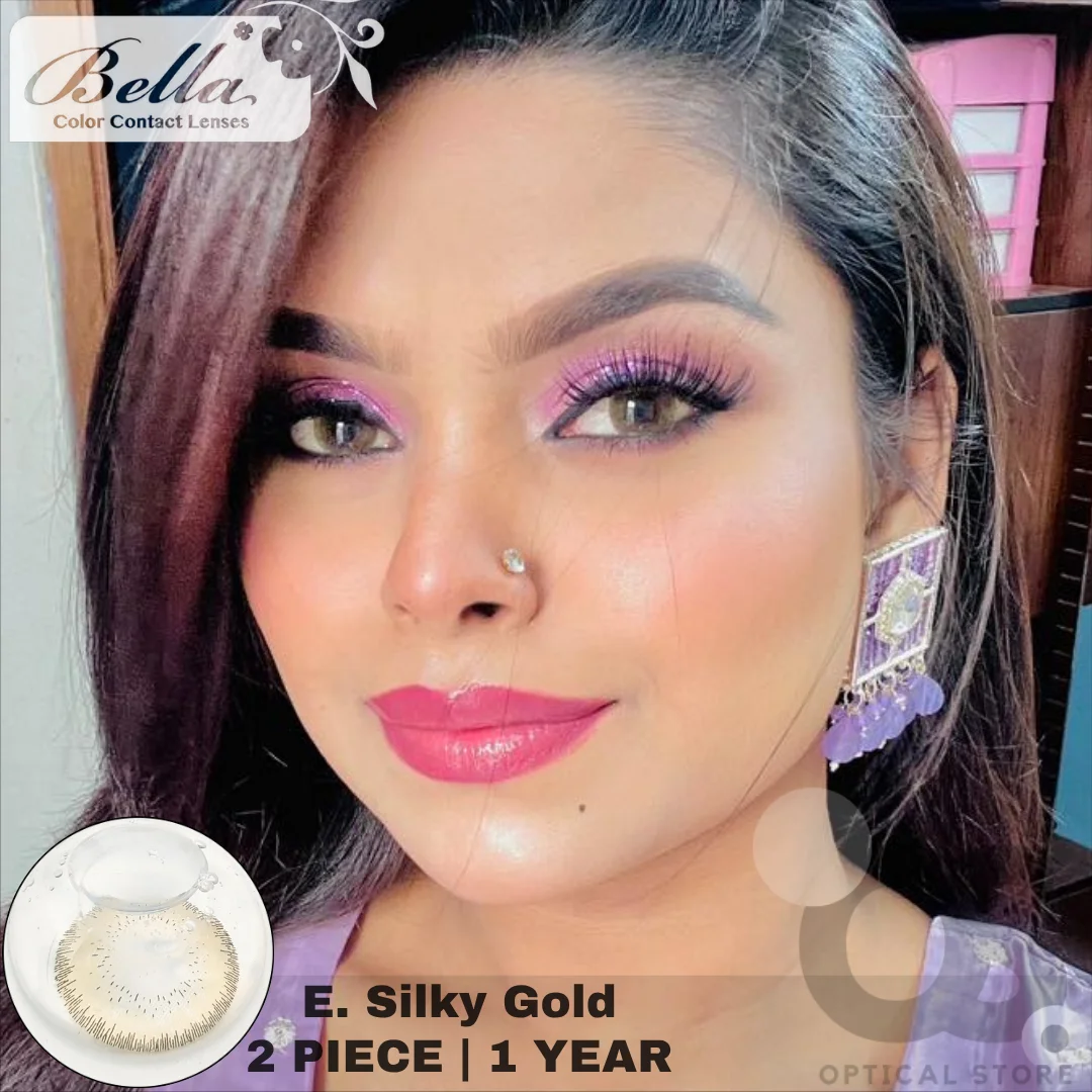 bella-e-silky-gold-contact-lens-price-in-Bangladesh (4) Bella Elite Silky Gold Contact Lens - Image 1