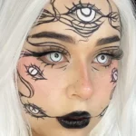 Halloween White Manson Contact Lens